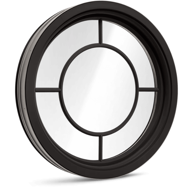 Acclaim round specialty window with cross grille pattern